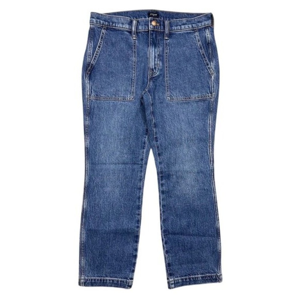 NWT J. Crew Factory Women's Utility Ankle Crop Jeans‎ Size 27 Blue Patch Pockets